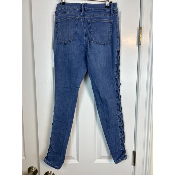 Pacsun Women's Y2K Perfect Fit Ankle Jegging Jeans Blue Side Lace Up Denim 28 - Picture 7 of 12